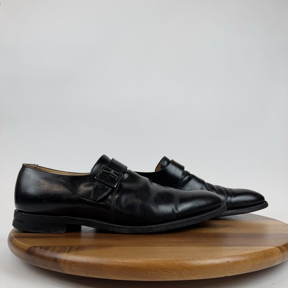 Church's Other - Mens Church's England Black Leather Monk Strap Dress Shoes Oxfords Size 11.5‎ F